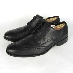 COLE HAAN Benton Black Wingtip Oxford Shoes 11.5